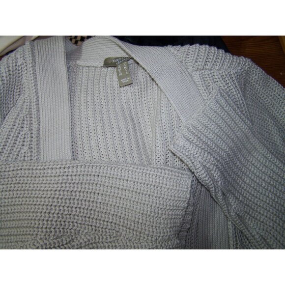 Naturals d & co.  Sweater Cardigan Cotton Medium Beige Belt - Picture 5 of 8